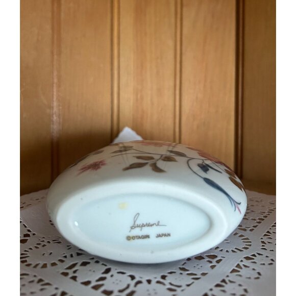 Vintage Otagiri Supreme Pink Floral Porcelain Pillow Vase Japan - Picture 3 of 5